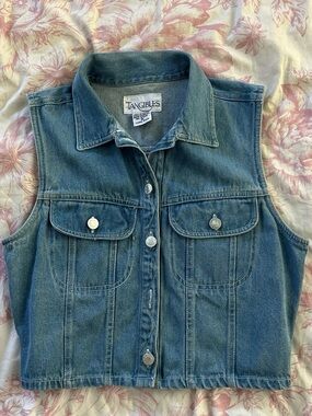 Tangibles Blue Denim Button-Down Vest